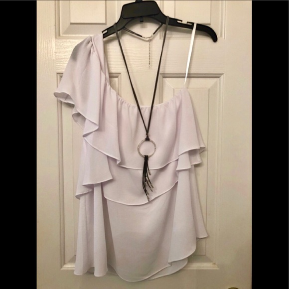 Michael Kors Tops - Women’s Michael Kors White One Shoulder Blouse